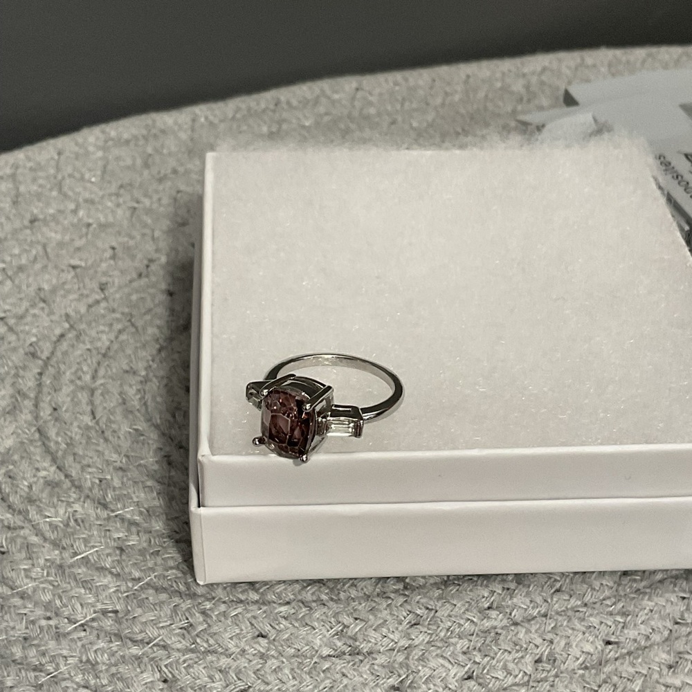 Gorgeous CZ Smoky Halo Statement Ring Size 6